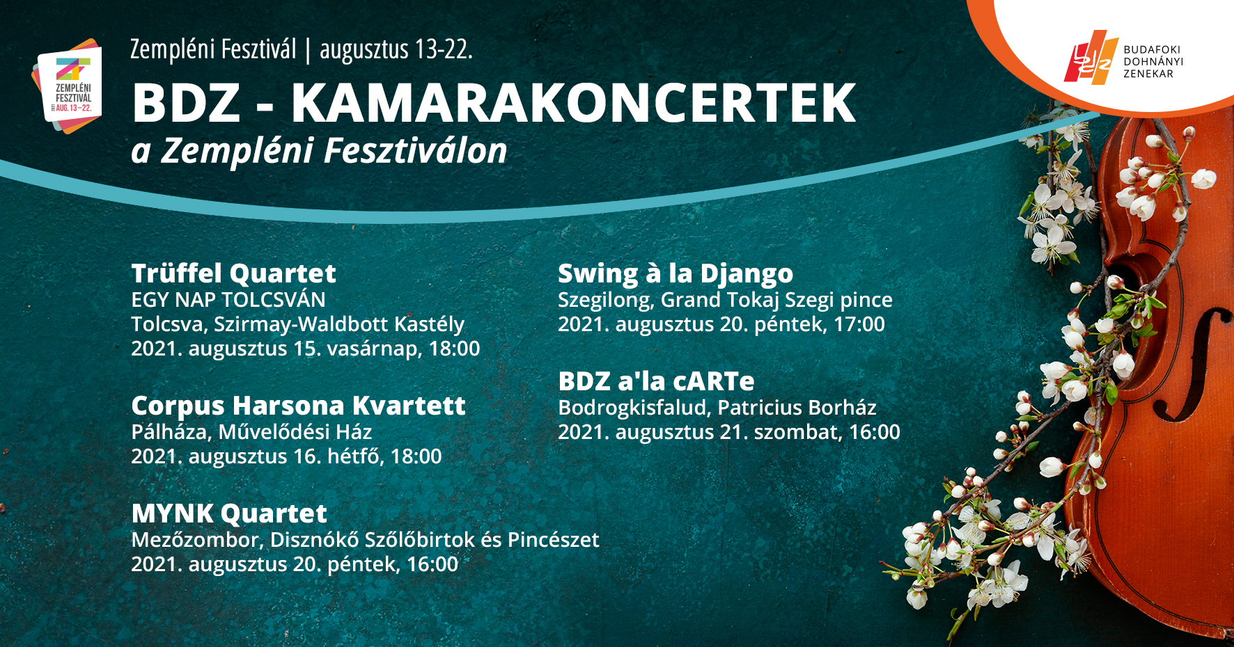 A BDZ A'LA CARTE ZEMPLÉNI FESZTIVÁLON Budafoki Dohnányi Zenekar